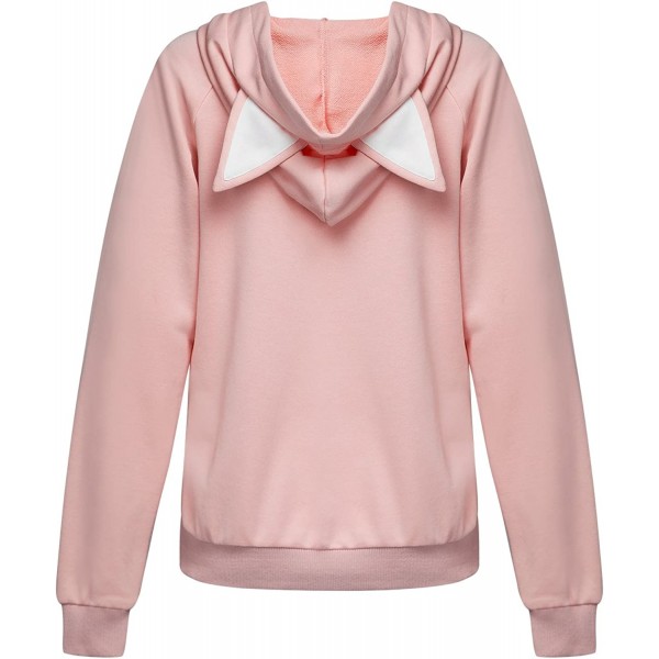 Women's Cat Ear Hoodie Cute Friends Long Sleeve Kangaroo Pouch Hooded Sweatshirts 