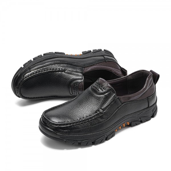 Menico Men Microfiber Leather Breathable Soft Sole Non Slip Comfy Slip On Casual Shoes 